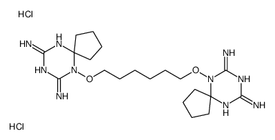 10-[6-[(7,9-diamino-6,8,10-triazaspiro[4.5]deca-6,8-dien-10-yl)oxy]hexoxy]-6,8,10-triazaspiro[4.5]deca-6,8-diene-7,9-diamine,dihydrochloride Structure