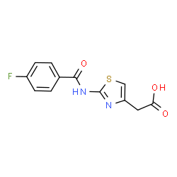 {2-[(4-fluorobenzoyl)amino]-1,3-thiazol-4-yl}acetic acid结构式