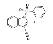 N-benzenesulfonyl-2-iodoindole-3-carbonitrile Structure