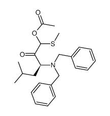 (3S)-1-acetoxy-3-(N,N-dibenzyl)amino-1-methylthio-5-methyl-2-oxohexane Structure