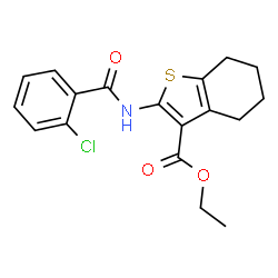 ethyl 2-{[(2-chlorophenyl)carbonyl]amino}-4,5,6,7-tetrahydro-1-benzothiophene-3-carboxylate picture