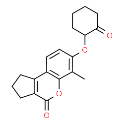 6-methyl-7-(2-oxocyclohexyl)oxy-2,3-dihydro-1H-cyclopenta[c]chromen-4-one Structure