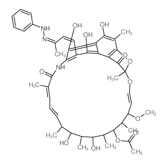 3-(3-Phenylhydrazono-1-butenyl)-rifamycin SV结构式