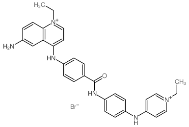 6-AMINO-1-ETHYL-4-(p-((p-((1-ETHYL PYRIDIN-IUM-4-YL)AMINO)PHENYL) CARBAMOYL) ANILINOQUINOLINIUM) DIBROMIDE Structure