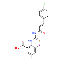 2-[[[[3-(4-CHLOROPHENYL)-1-OXO-2-PROPENYL]AMINO]THIOXOMETHYL]AMINO]-3,5-DIIODO-BENZOIC ACID picture