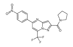 [5-(4-nitrophenyl)-7-(trifluoromethyl)pyrazolo[1,5-a]pyrimidin-2-yl]-pyrrolidin-1-ylmethanone结构式