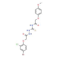 N-({2-[(4-bromo-2-chlorophenoxy)acetyl]hydrazino}carbonothioyl)-2-(4-methoxyphenoxy)acetamide结构式