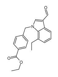 Benzoic acid, 4-[(7-ethyl-3-formyl-1H-indol-1-yl)methyl]-, ethyl ester (9CI) structure