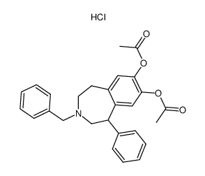 3-benzyl-7,8-diacetoxy-1-phenyl-2,3,4,5-tetrahydro-1H-3-benzazepine hydrochloride结构式