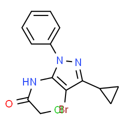 N1-(4-BROMO-3-CYCLOPROPYL-1-PHENYL-1H-PYRAZOL-5-YL)-2-CHLOROACETAMIDE结构式