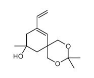 10-ethenyl-3,3,8-trimethyl-2,4-dioxaspiro[5.5]undec-10-en-8-ol Structure