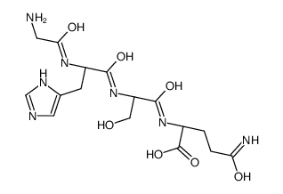 (2S)-5-amino-2-[[(2S)-2-[[(2S)-2-[(2-aminoacetyl)amino]-3-(1H-imidazol-5-yl)propanoyl]amino]-3-hydroxypropanoyl]amino]-5-oxopentanoic acid Structure