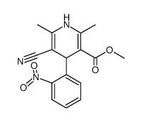 methyl 5-cyano-2,6-dimethyl-4-(2-nitrophenyl)-1,4-dihydropyridine-3-carboxylate Structure