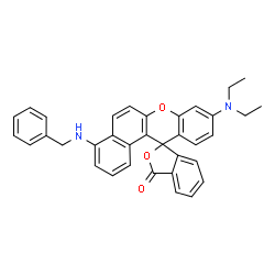 4-[(benzyl)amino]-9-(diethylamino)spiro[12H-benzo[a]xanthene-12,1'(3'H)-isobenzofuran]-3'-one结构式