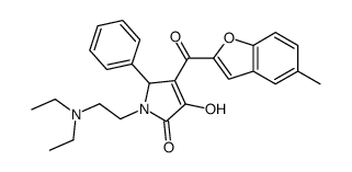 1-[2-(diethylamino)ethyl]-4-hydroxy-3-(5-methyl-1-benzofuran-2-carbonyl)-2-phenyl-2H-pyrrol-5-one结构式