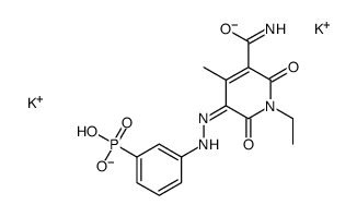 dipotassium 3-[3-carbamoyl-1-ethyl-1,2-dihydro-6-hydroxy-4-methyl-2-oxo-5-pyridylazo]phenylphosphonate Structure