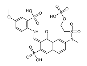 4-Hydroxy-3-[(4-methoxy-2-sulfophenyl)azo]-6-[methyl[[2-(sulfooxy)ethyl]sulfonyl]amino]-2-naphthalenesulfonic acid structure