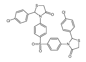 2-(4-chlorophenyl)-3-[4-[4-[2-(4-chlorophenyl)-4-oxo-1,3-thiazolidin-3-yl]phenyl]sulfonylphenyl]-1,3-thiazolidin-4-one Structure