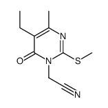 1(6H)-Pyrimidineacetonitrile,5-ethyl-4-methyl-2-(methylthio)-6-oxo-(9CI) Structure