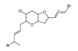 5-((E)-4-Bromo-pent-2-enyl)-2-(3-bromo-propa-1,2-dienyl)-6-chloro-hexahydro-furo[3,2-b]pyran结构式