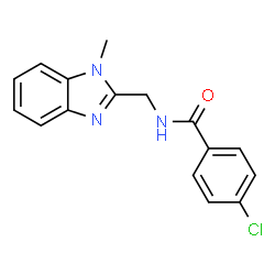 4-chloro-N-((1-methyl-1H-benzo[d]imidazol-2-yl)methyl)benzamide structure