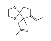 7-Eth-(E)-ylidene-6-methyl-6-(2-methyl-allyl)-1,4-dithia-spiro[4.4]nonane Structure