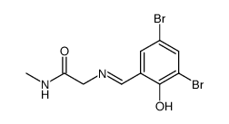 2-{[1-(3,5-Dibromo-2-hydroxy-phenyl)-meth-(E)-ylidene]-amino}-N-methyl-acetamide Structure