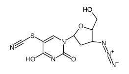 [1-[(2R,4S,5S)-4-azido-5-(hydroxymethyl)oxolan-2-yl]-2,4-dioxopyrimidin-5-yl] thiocyanate结构式