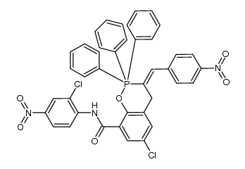6-chloro-N-(2-chloro-4-nitrophenyl)-3,4-dihydro-2,2,2-triphenyl-3-(4-nitrobenzylidene)-2H-benzo[e]-1,2-oxaphosphin-8-carboxamide Structure