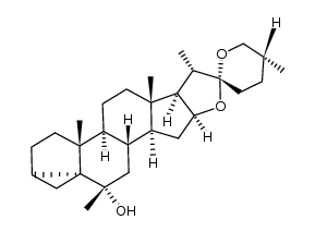 (25R)-6β-Methyl-3α,5α-cyclo-spirostan-6α-ol结构式