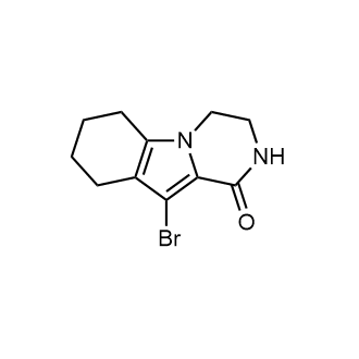 10-溴-3,4,6,7,8,9-六氢吡嗪并[1,2-a]吲哚-1(2H)-酮结构式