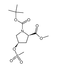 1N-tert-butoxycarbonyl-2(R)-carbomethoxy-4(R)-methanesulfonylpyrrolidine Structure