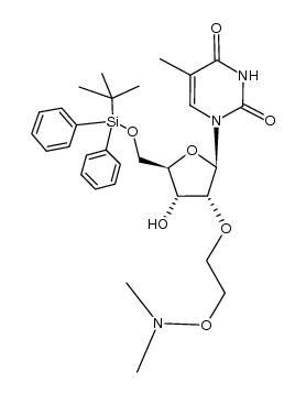 5'-O-tert-butyldiphenylsilyl-2'-O-[N,N-dimethylaminooxyethyl]-5-methyluridine结构式