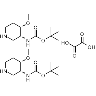 tert-Butyl N-[(3R,4S)-4-methoxypiperidin-3-yl]carbamate hemioxalate structure