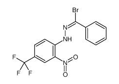 N-[2-nitro-4-(trifluoromethyl)phenyl]benzenecarbohydrazonoyl bromide结构式