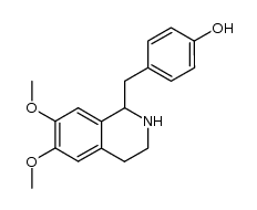 1-(4-hydroxybenzyl)-1,2,3,4-tetrahydro-6,7-dimethoxyisoquinoline structure