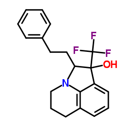 2-(2-Phenylethyl)-1-(trifluoromethyl)-1,2,5,6-tetrahydro-4H-pyrrolo[3,2,1-ij]quinolin-1-ol结构式