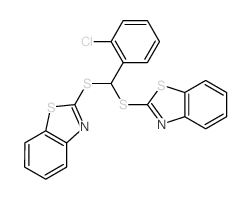 2-[benzothiazol-2-ylsulfanyl-(2-chlorophenyl)methyl]sulfanylbenzothiazole structure