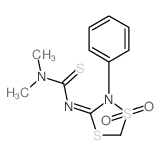 Thiourea,N'-(1,1-dioxido-2-phenyl-1,4,2-dithiazolidin-3-ylidene)-N,N-dimethyl- structure