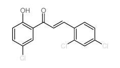 (E)-1-(5-chloro-2-hydroxy-phenyl)-3-(2,4-dichlorophenyl)prop-2-en-1-one Structure