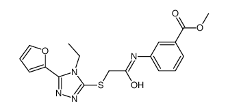 methyl 3-[[2-[[4-ethyl-5-(furan-2-yl)-1,2,4-triazol-3-yl]sulfanyl]acetyl]amino]benzoate Structure