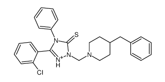 2-[(4-benzylpiperidin-1-ium-1-yl)methyl]-5-(2-chlorophenyl)-4-phenyl-1,2,4-triazole-3-thione Structure