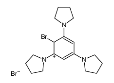 1-(6-bromo-3,5-di(pyrrolidin-1-yl)cyclohexa-2,4-dien-1-ylidene)pyrrolidin-1-ium bromide结构式