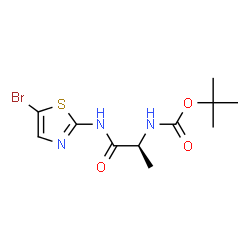 Carbamic acid,[(1S)-2-[(5-bromo-2-thiazolyl)amino]-1-methyl-2-oxoethyl]-,1,1-dimethylethyl ester (9CI)结构式