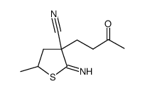 3-Thiophenecarbonitrile,tetrahydro-2-imino-5-methyl-3-(3-oxobutyl)-(9CI)结构式