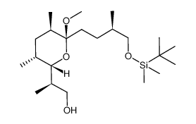 (R)-2-((2S,3R,5R,6S)-6-((R)-4-((tert-butyldimethylsilyl)oxy)-3-methylbutyl)-6-methoxy-3,5-dimethyltetrahydro-2H-pyran-2-yl)propan-1-ol结构式