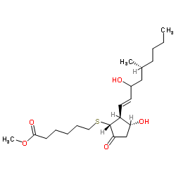 methyl 6-[(1R,2S,3R)-3-hydroxy-2-[(E,5R)-3-hydroxy-5-methylnon-1-enyl]-5-oxocyclopentyl]sulfanylhexanoate结构式