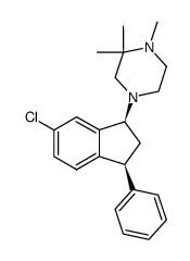 cis-1-((1R,3R)-6-chloro-3-phenylindan-1-yl)-1,2,2-trimethylpiperazine结构式