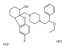 4a-[[4-(2-ethoxy-2-phenyl-ethyl)piperazin-1-yl]methyl]-8-fluoro-2,3,4, 9b-tetrahydro-1H-dibenzofuran-4-ol dihydrochloride结构式