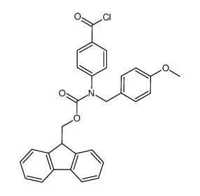 (9H-fluoren-9-yl)methyl (4-(chlorocarbonyl)phenyl)(4-methoxybenzyl)carbamate结构式